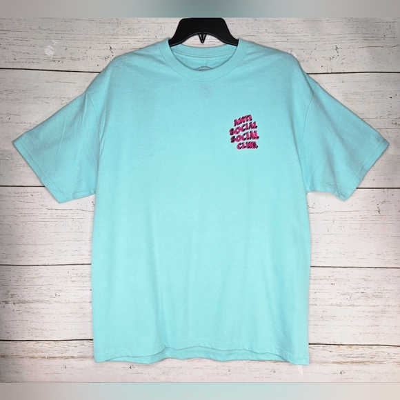 Anti Social Social Club How Deep Graphics Tee Shirt Shirt Sleeve Mint Green - Picture 8 of 8